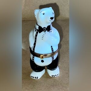 Limoges Polar Bear in tuxedo - retired/vintage - collectible piece/hard to find